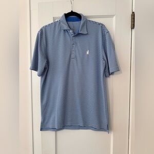 Johnnie-O Performance Mesh Polo - Blue and white stripes - Size M